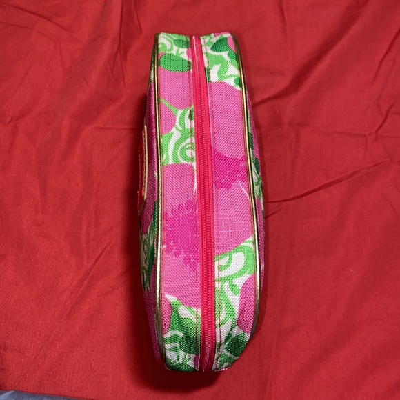 Nwot Lilly Pulitzer Make Up Bag Estee Lauder Pink and Green floral - Picture 5 of 9